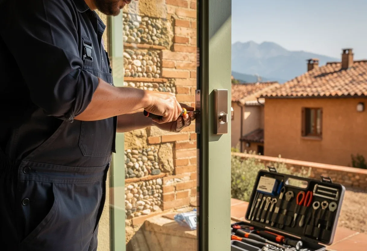 Changement de serrure sur une porte à Pollestres